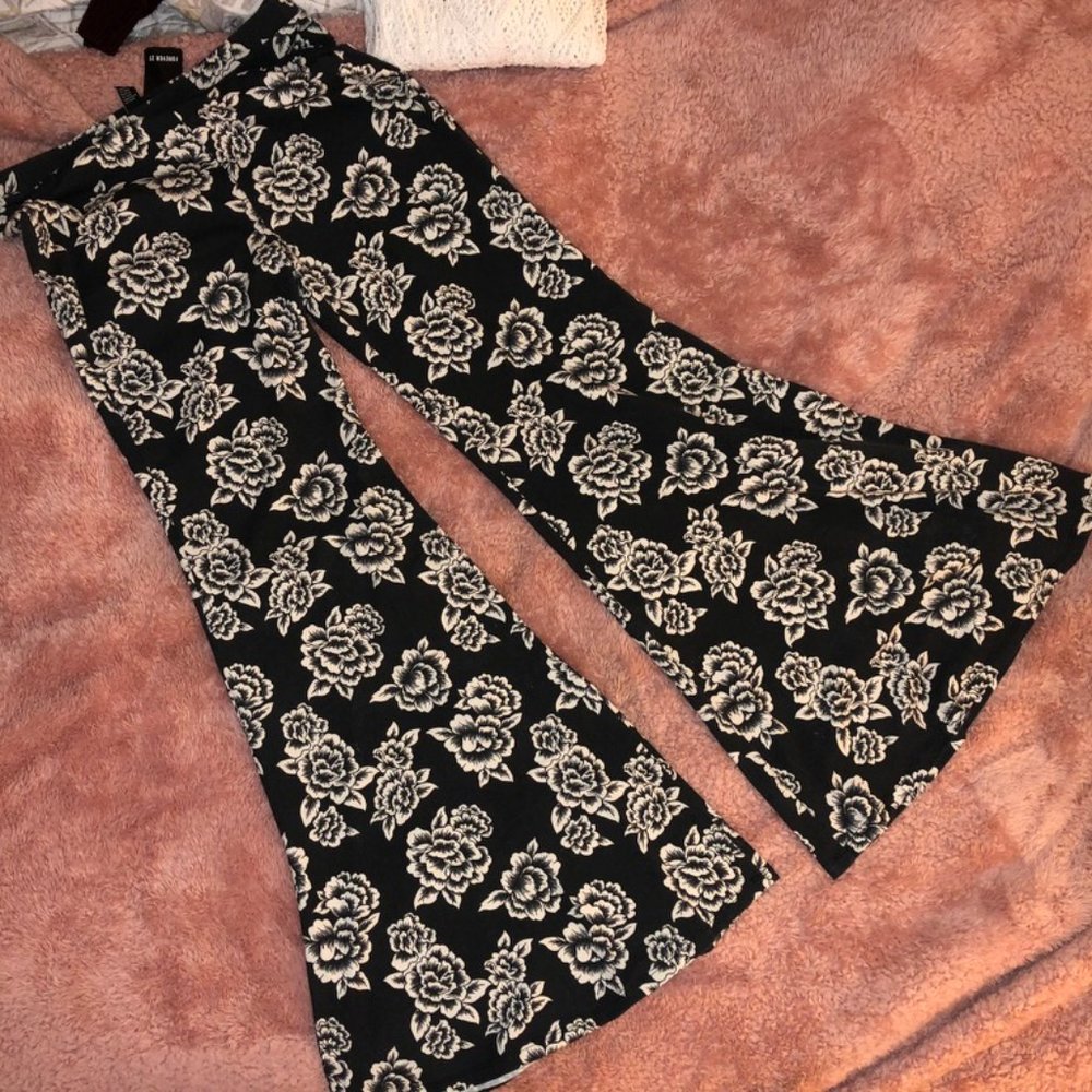 Floral Bell Bottom Pants